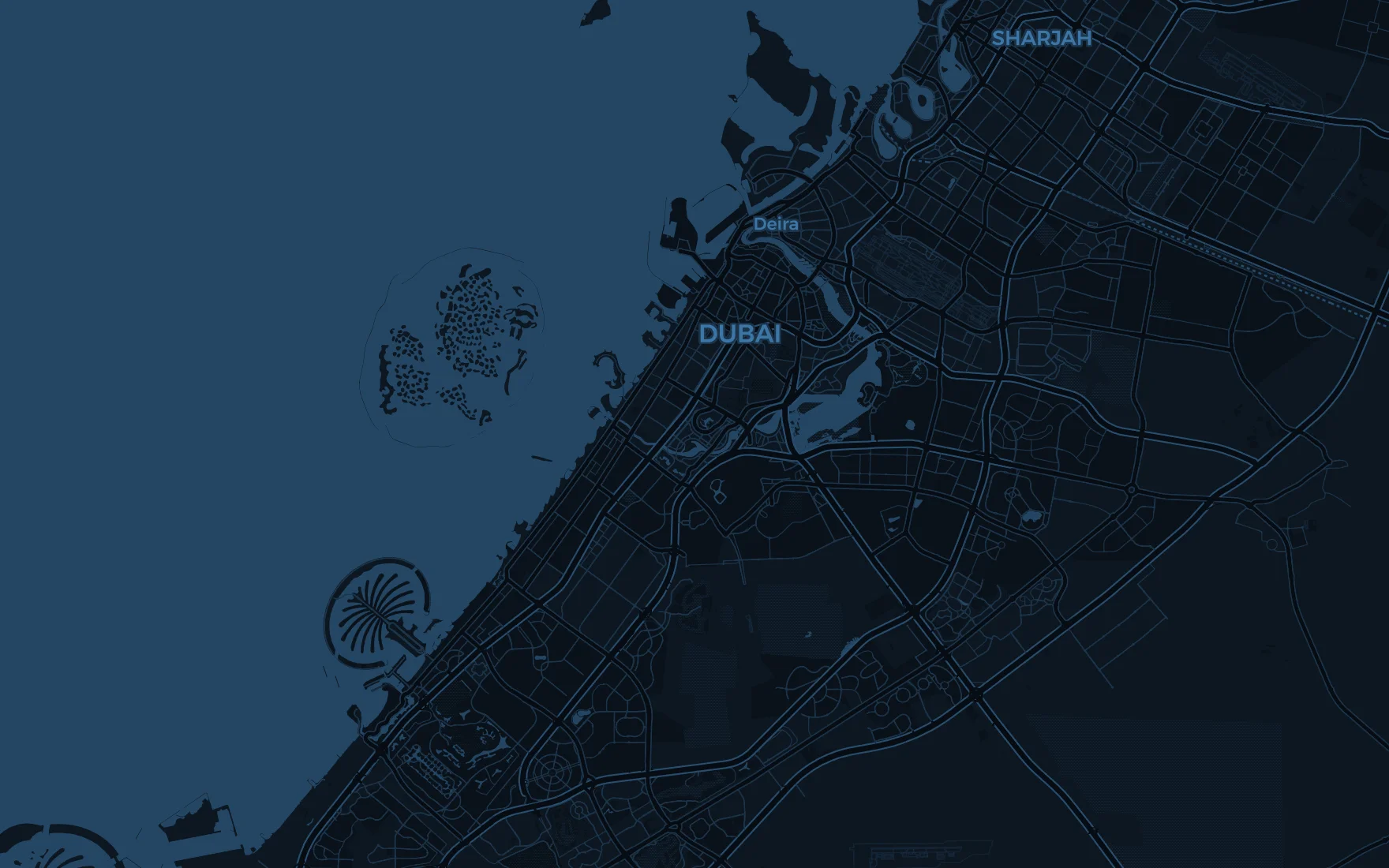 Map of the United Arab Emirates coast